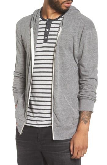 Men's Alternative Lightweight Eco-heather Zip Front Hoodie, Size - Grey