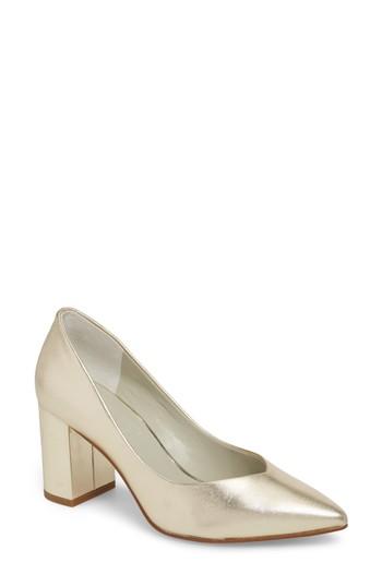 Women's 1.state Saffy Block Heel Pump M - Metallic
