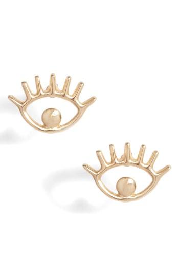 Women's Poppy Finch Eye Charm Stud Earrings