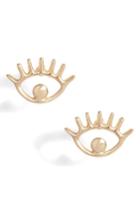 Women's Poppy Finch Eye Charm Stud Earrings
