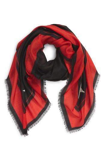 Women's Givenchy 'rottweiler' Silk Blend Scarf, Size - Black
