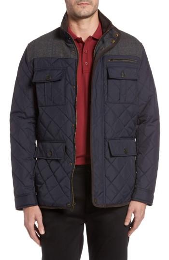 Men's Vince Camuto Diamond Quilted Full Zip Jacket - Blue (online Only)