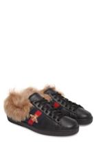 Men's Gucci New Ace Genuine Shearling Bee Sneaker Us / 6uk - Black