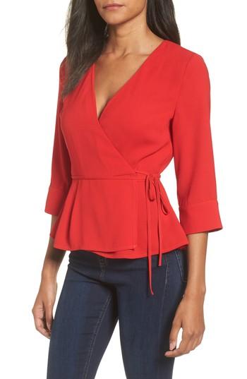 Women's J.o.a. Wrap Top - Red