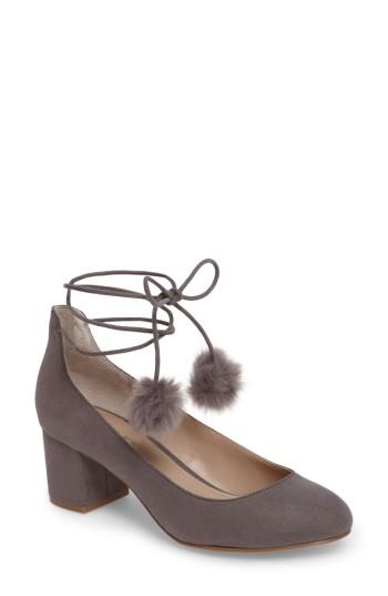 Women's Charles By Charles David Libby Faux Fur Pompom Pump .5 M - Grey