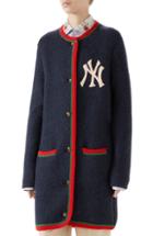 Women's Gucci Ny Embroidered Wool Cardigan