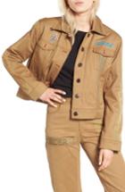 Women's Hyein Seo South Of The Border Embroidered Trucker Jacket - Beige