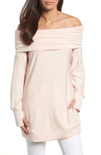 Women's Caslon Off Duty Off The Shoulder Sweatshirt - Pink