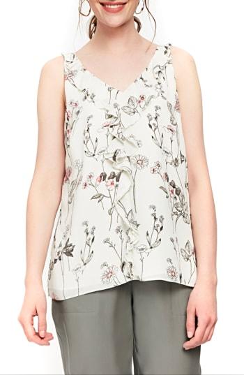 Women's Wallis V-neck Botanical Ruffled Camisole Top Us / 14 Uk - Ivory