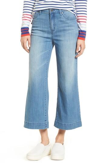 Women's Halogen Wide Leg Cropped Jeans - Blue