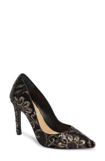 Women's Badgley Mischka Marilou Pointy Toe Pump .5 M - Black