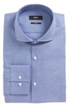 Men's Boss Jason Slim Fit Houndstooth Dress Shirt - Blue