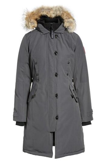 Women's Canada Goose Kensington Slim Fit Down Parka With Genuine Coyote Fur Trim (0) - Grey