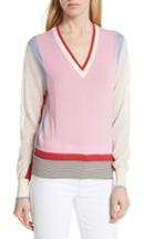 Women's Dvf Colorblock Cotton Blend Sweater - Pink