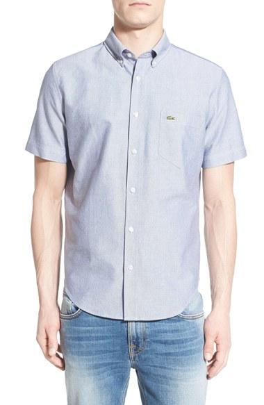 Men's Lacoste Fit Short Sleeve Oxford Woven Shirt