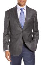 Men's David Donahue Connor Classic Fit Check Wool Sport Coat R - Brown