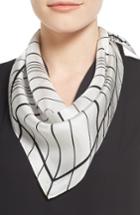 Women's Vince Camuto Stripe Silk Triangle Scarf, Size - White