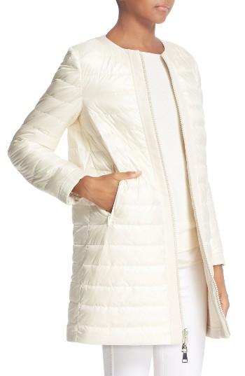 Women's Moncler Freesia Reversible Long Puffer Jacket - Ivory