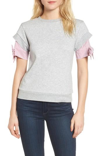 Women's Chelsea28 Bow Sleeve Sweatshirt, Size - Grey