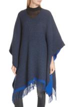 Women's Rag & Bone Double Face Wool Poncho, Size - Blue