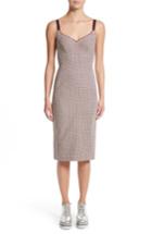 Women's Stella Mccartney Check Wool Bustier Dress Us / 42 It - Burgundy