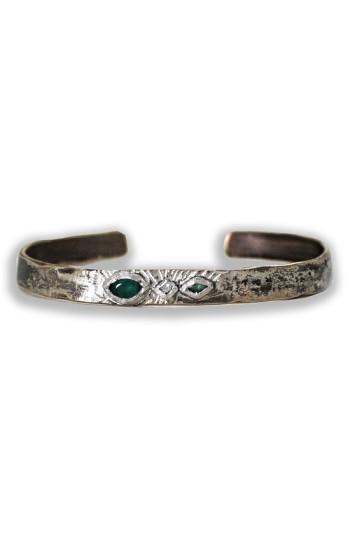 Women's Franny E Jewelry Emerald & Diamond Cuff Bracelet