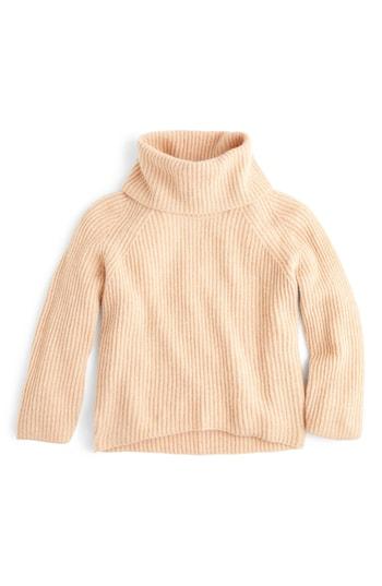Women's J.crew Ribbed Turtleneck Sweater - Pink