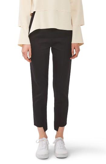 Women's Topshop Boutique Step Hem Wool Cigarette Trousers Us (fits Like 2-4) - Black