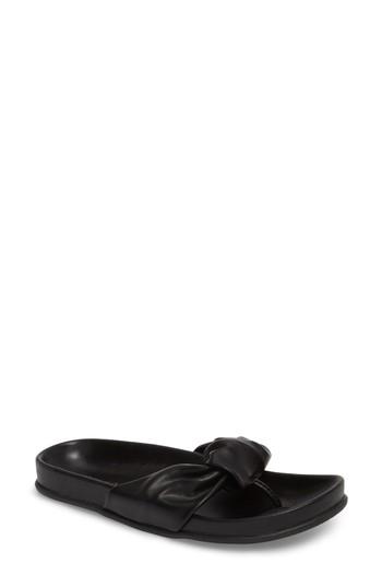 Women's Very Volatile Glaze Bow Sandal B - Black