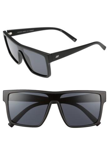 Women's Le Specs Minimal Magic 54mm Mirror Sunglasses - Matte Black