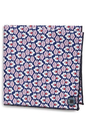 Men's Armstrong & Wilson Pink Flowers Cotton Pocket Square, Size - Pink