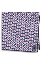 Men's Armstrong & Wilson Pink Flowers Cotton Pocket Square, Size - Pink