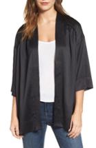Women's Hinge Satin Kimono Jacket /small - Black