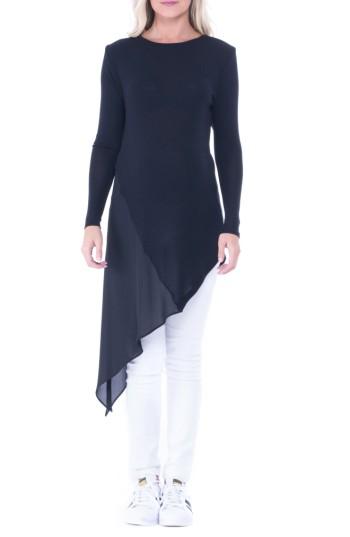 Women's Olian Leah Side Tie Maternity Top - Black