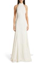 Women's Stella Mccartney Magnolia Halter Lace Trumpet Gown Us / 34 It - Ivory