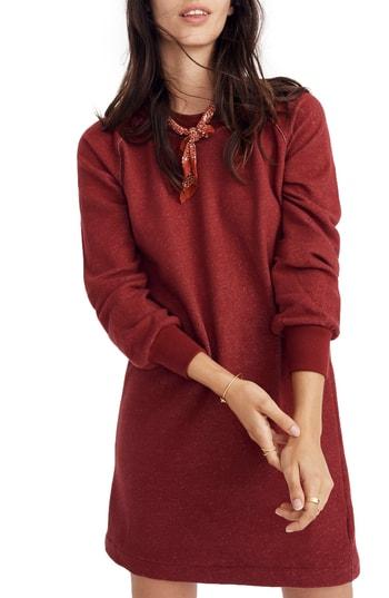 Women's Madewell Bubble Sleeve Sweatshirt Dress