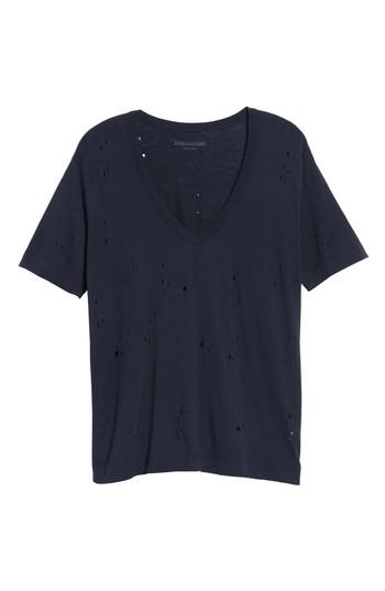 Women's Zadig & Voltaire 'wassa' Destroyed V-neck Tee