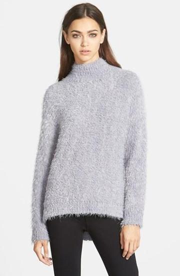 Women's Trouve Fluffy Dolman Sweater Grey Opal