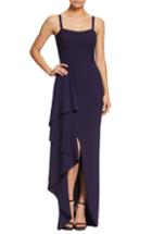 Women's Dress The Population Cora Sleeveless Waterfall Crepe Gown, Size - Purple