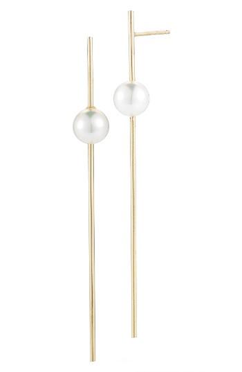 Women's Mizuki Sea Of Beauty Linear Drop Pearl Earrings