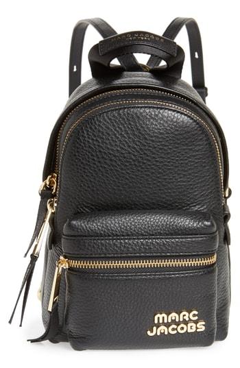 Marc Jacobs Mini Trek Leather Backpack - Black