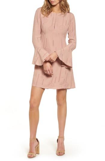 Women's Astr The Label Isadora Bell Sleeve Dress - Pink