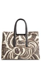 Dries Van Noten Large Print Canvas Tote - Black