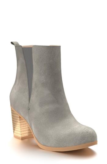 Women's Shoes Of Prey Block Heel Chelsea Boot B - Grey