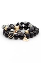 Women's Love's Affect Set Of 2 Semiprecious Stone Bracelets