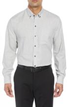 Men's Cutter & Buck Regular Fit Heather Stripe Sport Shirt, Size - Grey