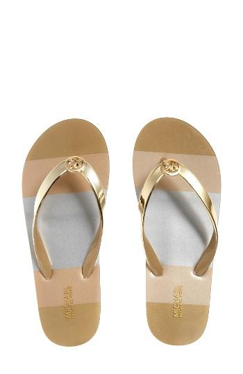 Women's Michael Michael Kors Flip Flop M - Metallic