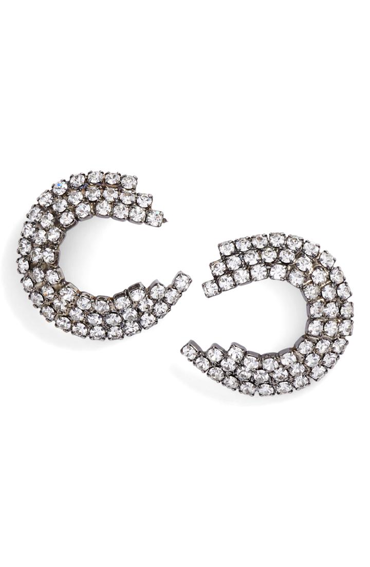 Women's Cristabelle Rhinestone Half Circle Earrings