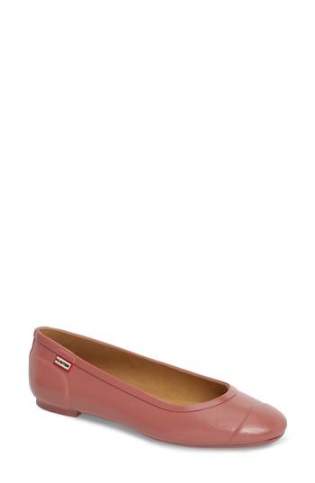 Women's Hunter Original Tour Glossy Ballerina Flat M - Pink
