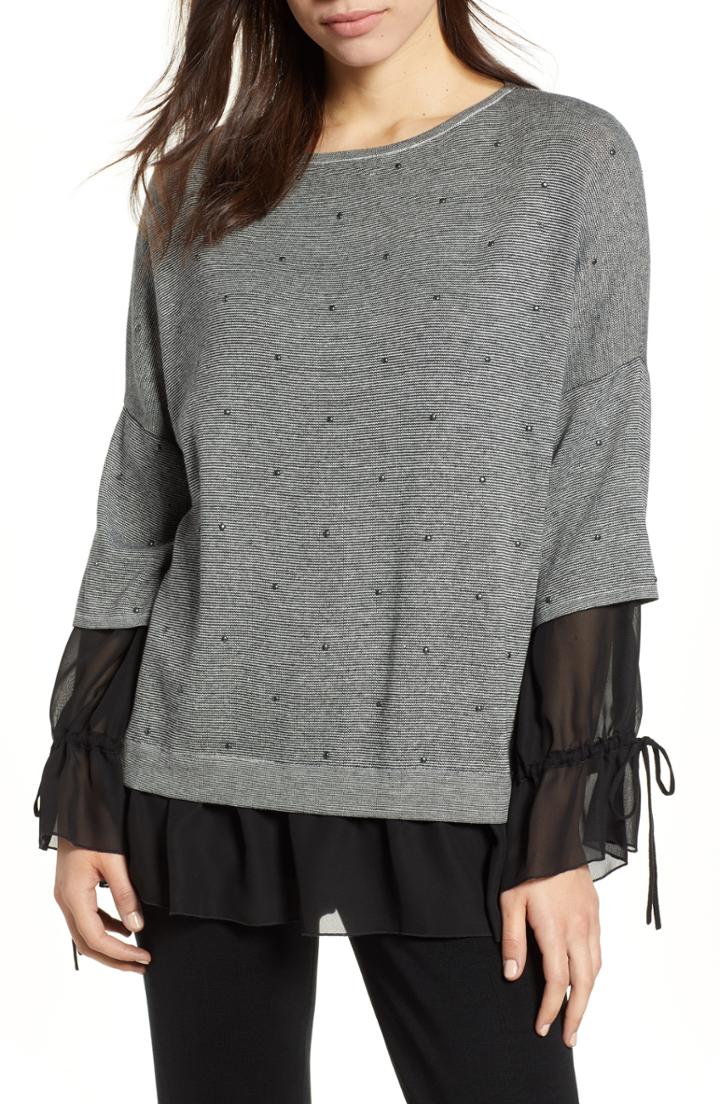 Women's Ming Wang Tie Cuff Tunic Top
